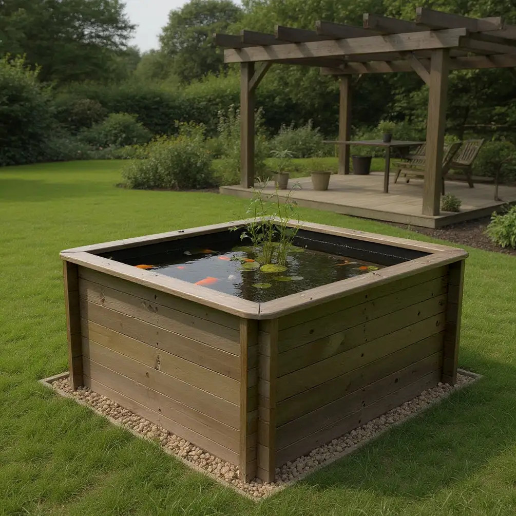 Wooden Pond – 2m x 1.5m – 965mm Height – 44mm Thick Wall