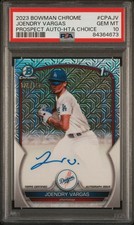 2023 Bowman Chrome  Prospect Auto Joendry Vargas #CPA-JV Mojo Refr /150 PSA 10