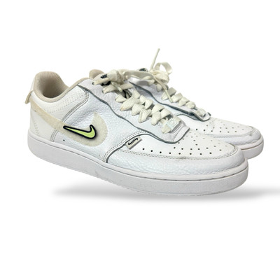 Nike White Low-Top Sneakers with Lime Green Swoosh s-l400.jpg main image 2