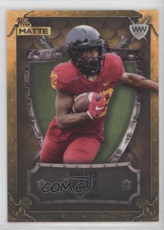 Breece Hall Wild Card Matte Red Weekend Warrior #WW4 Silver Frame-Black 1/1