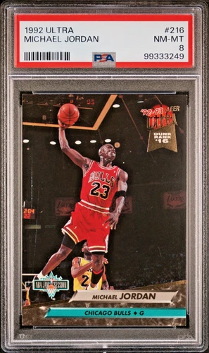 1992 ULTRA #216 MICHAEL JORDAN PSA 8- NM-MT!