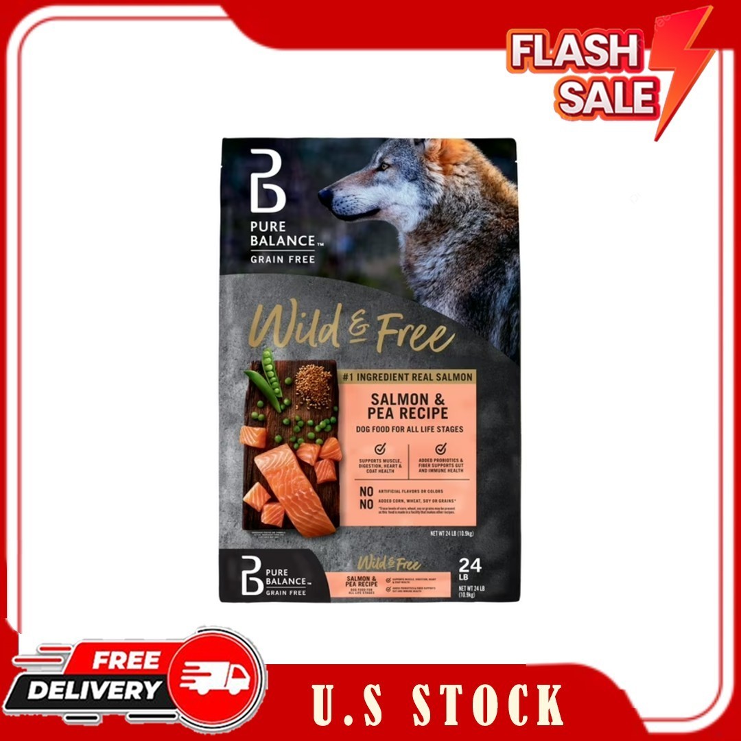 Pure Balance Wild & Free Salmon & Pea Recipe Dry Dog Food, Grain-Free, 24 lbs