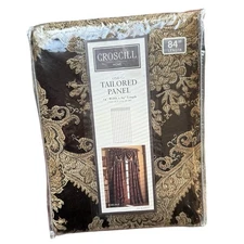 NEW Croscill Home Tailored Panel Carlisle MOCHA 3534 Drape Gold 84”x54” Retired
