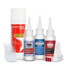 2 Oz Thin Medium Thick CA Glue with 6 Oz Activator Bundle Quick Glue Ups New