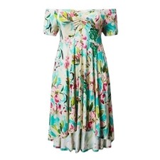 NWT Torrid Womens Plus Size 1X Floral Supersoft Off Shoulder Skater Dress NEW