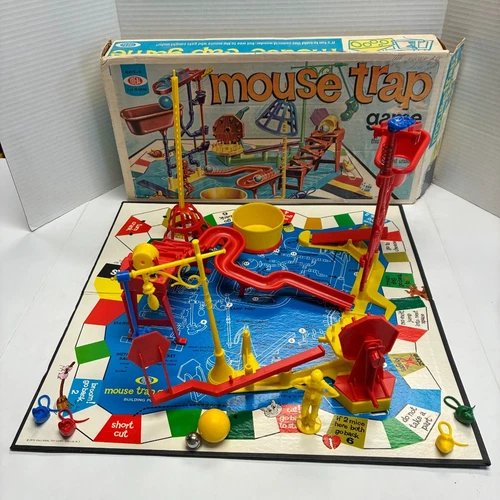 F3 Vintage Ideal Mouse Trap Board Game COMPLETE in Original Box 1975