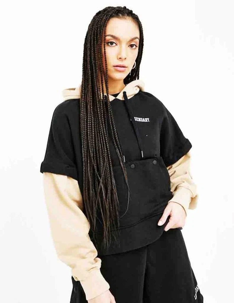 Puma Womens XXL University Hoodie Sweatshirt Crop Pullover Removable Sleeve $125
