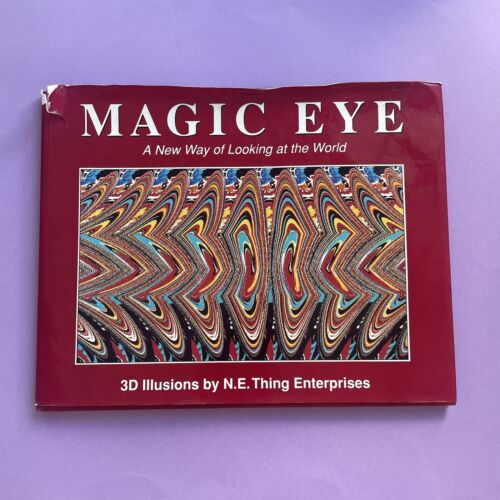 Vintage Magic Eye 3D Illusions Hardcover Book Dust Jacket 1993 Penguin Books - Picture 1 of 15