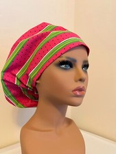 New Ladies Surgical SCRUB HAT Caps Pink Euro Adjustable WATERMELON Summer BBCB