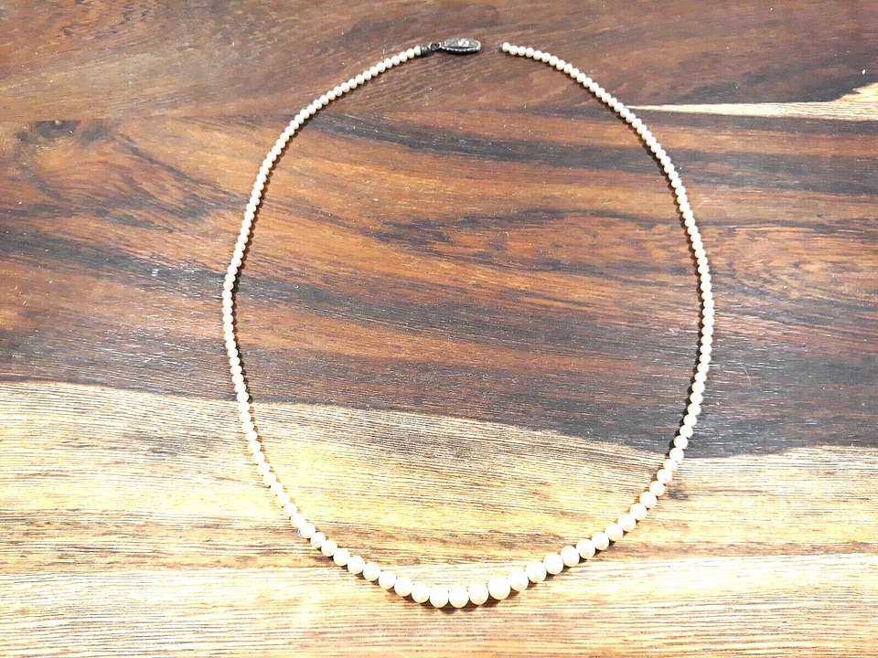 Perlenkette, 1950er, Zuchtperlen, versilbert, klassisch, edel, Schmuck, Vintage - Bild 2 von 4