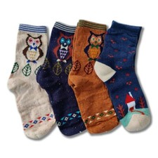 4 Pairs Women Wool Socks   Cute Animal Design, well knitted Thick warm crew sock