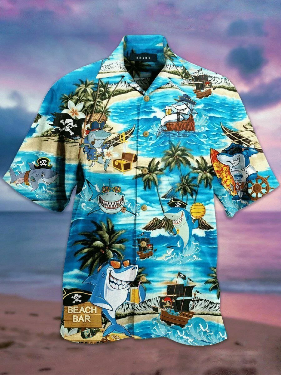 Hawaiian shark store shirt