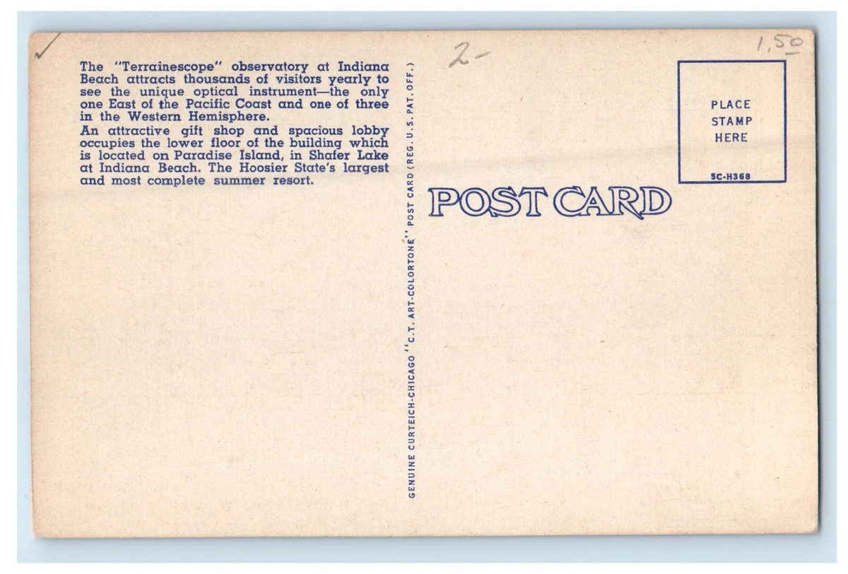 c1940s Observatory and Gift Shop, Shafer Lake, Monticello Indiana IN  Postcard | eBay
