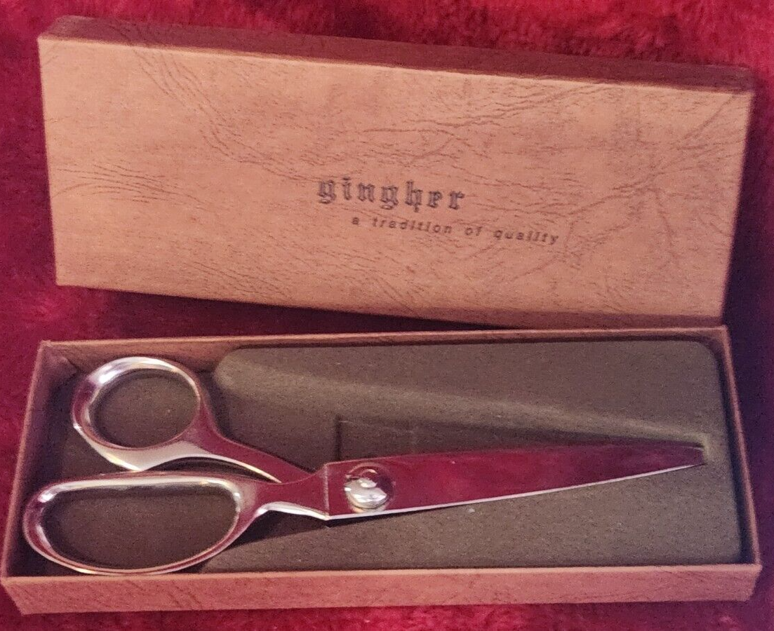 1975 Gingher Pinking Shears Scissors 7.5” G7P W/ Original Box Made in