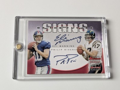 Bowman 2004 Eli Manning Philip Rivers Dual Rookie RC On Card Auto /50 NFL
