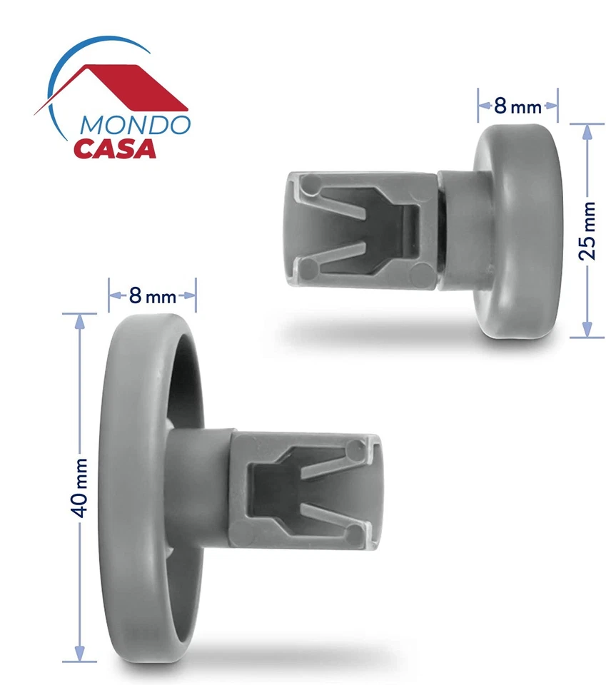 Kit da 16 Ruote Cestello Superiore e Inferiore per Lavastoviglie REX ELECTROLUX - Imagen 2 de 4