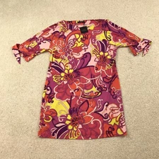 Trina Turk Mini Dress Womens Large Tie Sleeve Vinet Floral Medley