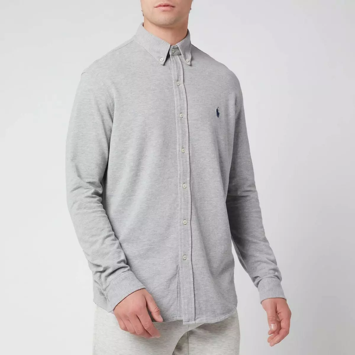 Ralph Lauren Men s Featherweight Mesh Long Sleeve Polo Grey