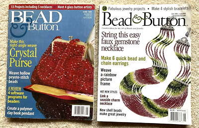 LOT 2 BEAD & BUTTON CRAFT BOOKS -  50+ FABULOUS JEWELRY PROJECTS - VG
