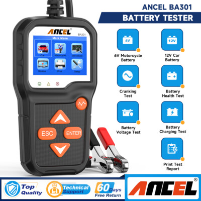 Ancel BA101 Update BA301 12V Car Battery Tester Charging Cranking Test Analyzer