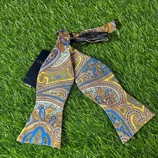 Cremieux Silk Bow Tie Paisley Self Tie Adjustable Neckwear Formal Event Mens NWT