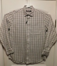 NWT Kirkland Signature Mens XL Tailored Fit Plaid Long Sl Button Up Shirt B3012
