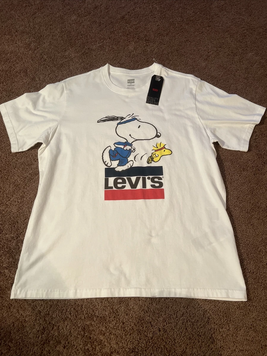 Levis x Peanuts Snoopy Woodstock T Shirt Short Sleeve White Size Large