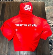 NEW 2pc PAPER CLUB MONEY ON MY MIND Sweatsuit-RED-MEDIUM HYPEBEAST