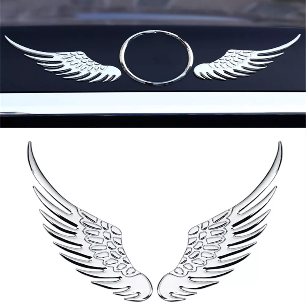 3D Angel Wings Car Chrome Logo Metal Emblem Sticker Car Styling Accessories