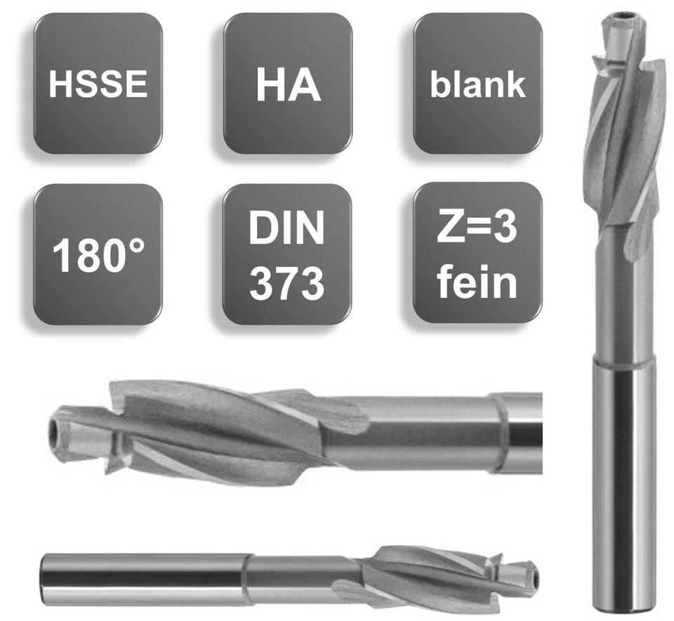HSSE Zapfensenker Flachsenker mit festem Führungszapfen Fein 180° DIN373 NEU Z=3 - Bild 3 von 4