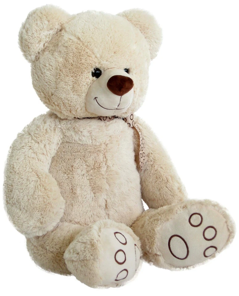 XXL TEDDYBÄR 100 cm gross weiss Plüschbär Teddy Plüsch Plüschtier Bär Kuschelbär - Bild 2 von 4