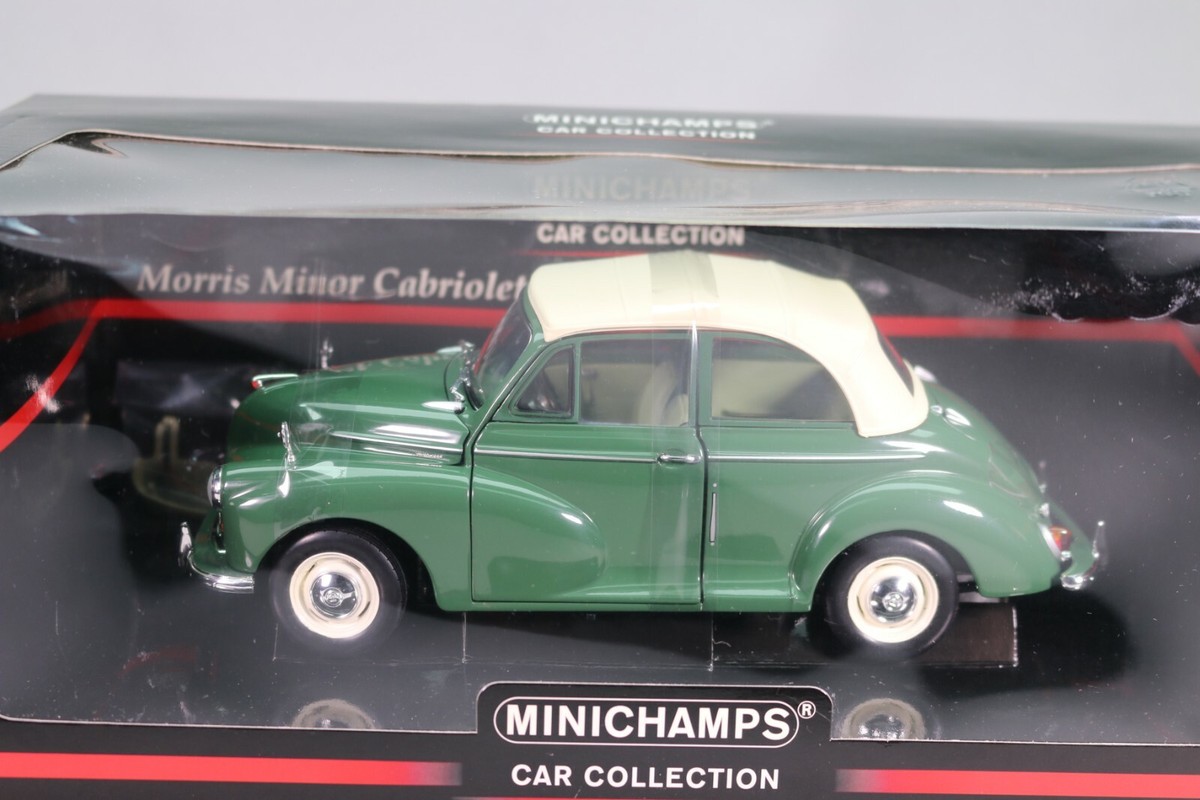Miniature Minichamps Morris Minor Cabriolet Vert 1/18 - Occasion Boîte Abîmée