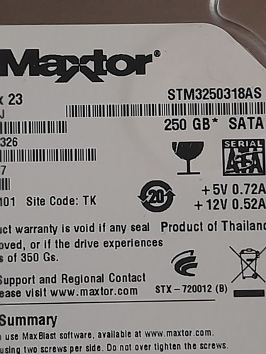 Disco duro Maxtor DiamondMax 250 GB S-ATA 3,5" - Probado - Imagen 4 de 5