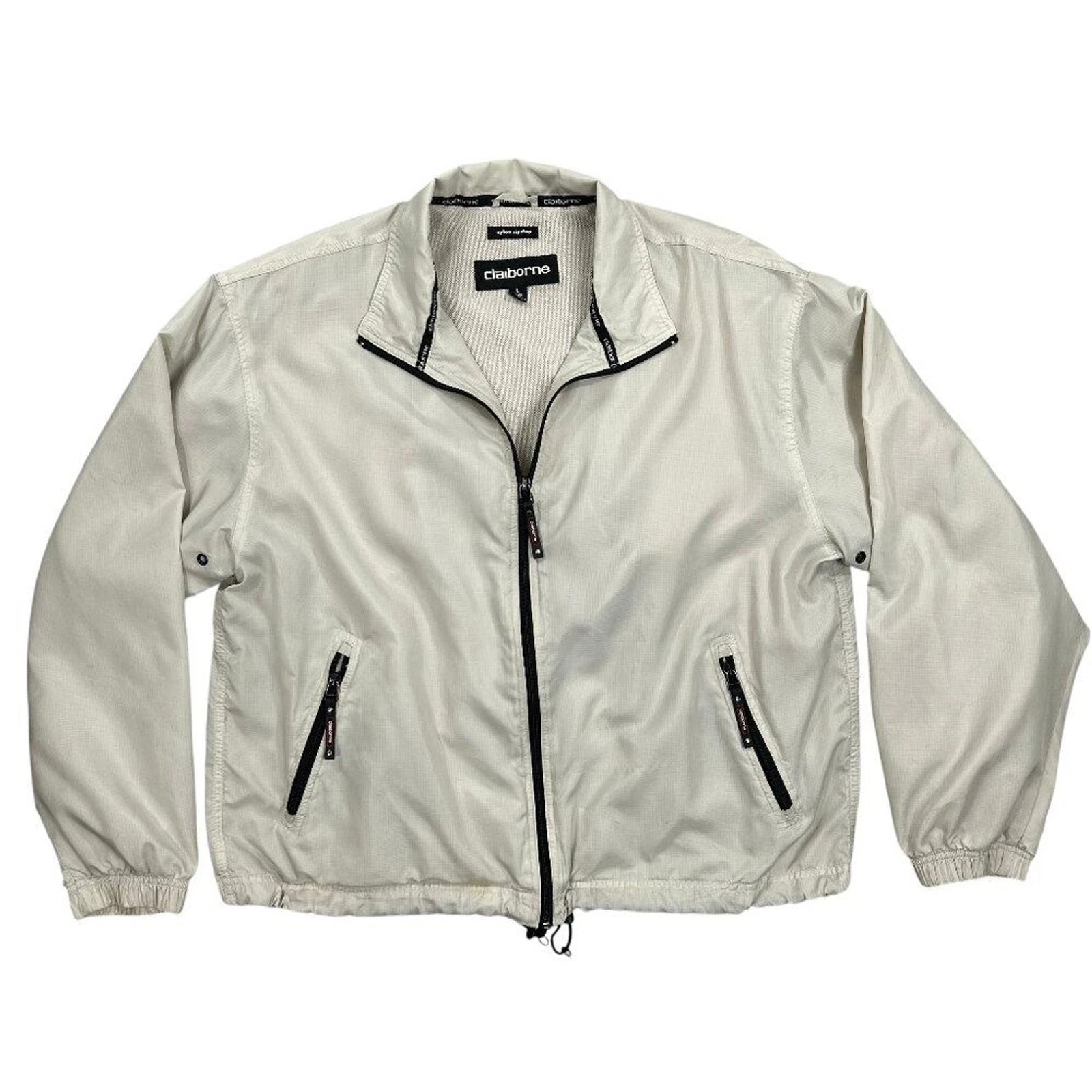 Claiborne Men's Packable Tan Nylon Ripstop Full-Zip Active Vented Jacket Size L