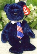 Ty Beanie Baby Bear Pops 2002 Patriotic