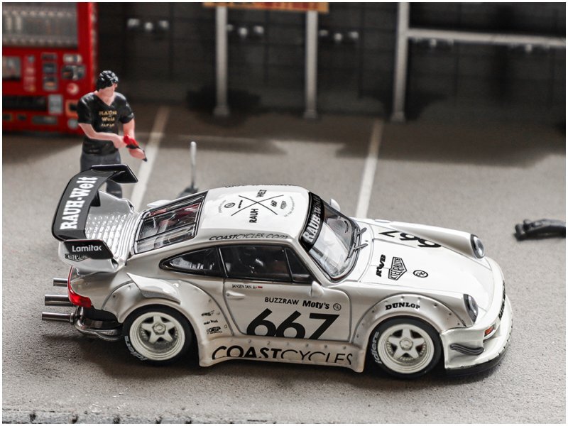 RWB Porsche 930 1:64 レジンカー MC 1/64 Black Dragon RWB Porsche 930 Sports Model Diecast