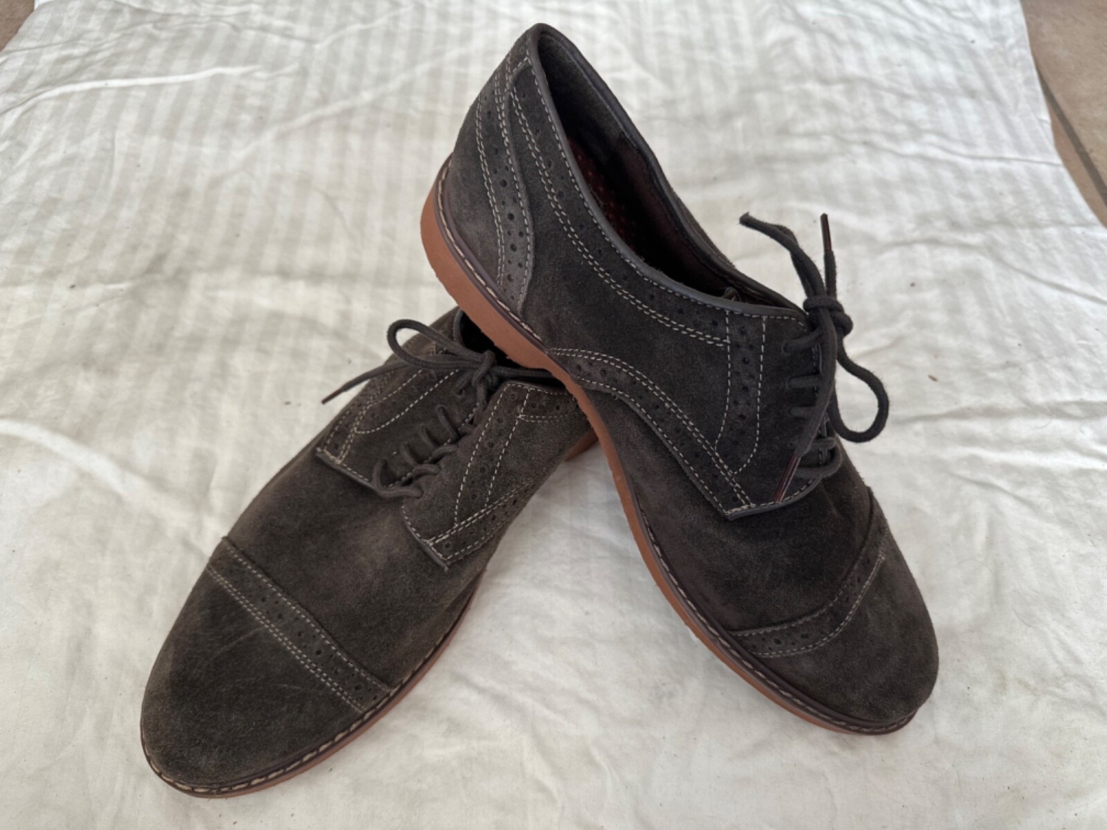 SAOLA Oxford comfort Nunn Bush da uomo marrone pelle scamosciata taglia 9 5 M