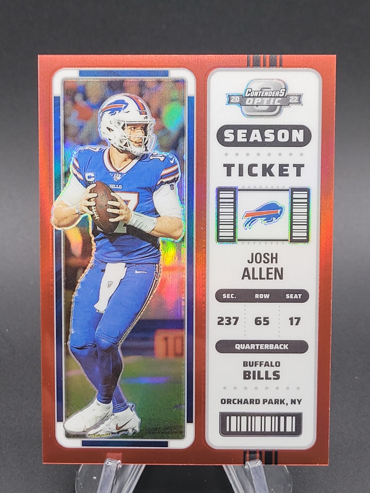 2022 Panini Contenders Optic - Season Ticket Red Prizm #6 Josh Allen /175