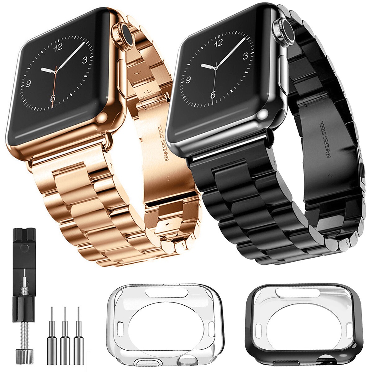 Case And Strap For Apple Watch Band 42mm 40mm 44mm Iwatch Metal