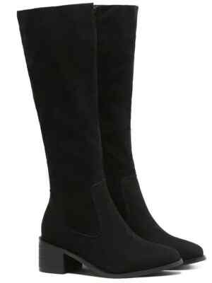 Stiefel Niedrig Schuhe Militärschuhe 4 CM Schwarz Elegant Leder Kunststoff 9363