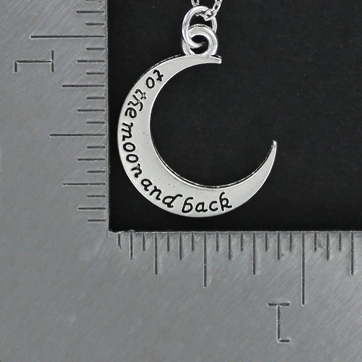 Engraved crescent cheap moon necklace