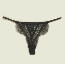 $590 TANGA SWAROVSKI DE CUERO NEGRO *ADARA* AGENTE PROVOCADOR SOIREE *ADARA* 3/M
