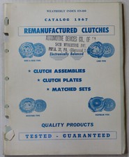 Remanufactured Clutches Parts Book ~ 1967~ Catalog # 078-080