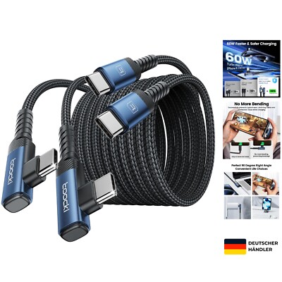 USB C Kabel 60W [2 Stück] [3m+3m] USB C auf USB C PD 3.0 Schnellladekabel USB...