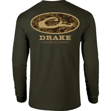 Drake Waterfowl Men's Old School Camo Oval Long Sleeve T-Shirt