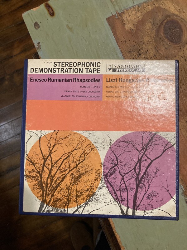Enescu  Liszt  Rhapsodies  Fistoulari  VANGUARD 4-Track Reel 7-1/2 IPS Tested EX