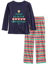 Jammies Families This Family Loves Christmas Top Bottoms Pajama Set 4 Boys Girls