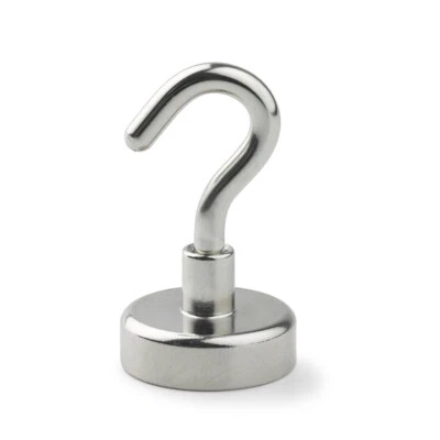 ONLINE MAGNETS 25mm Mini Hook Magnets Magnetic Neodymium N35 Very strong Recovery Fridge