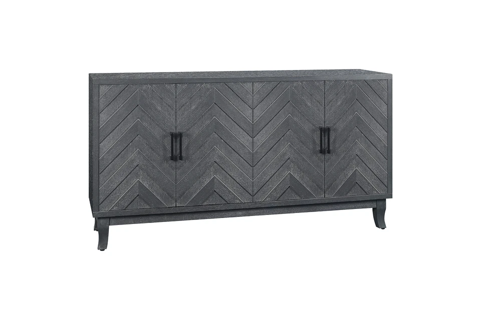 Accent Storage Cabinet w/4 Doors and Adjustable Shelves Sideboard Buffet Cabinet - Image 4 of 4