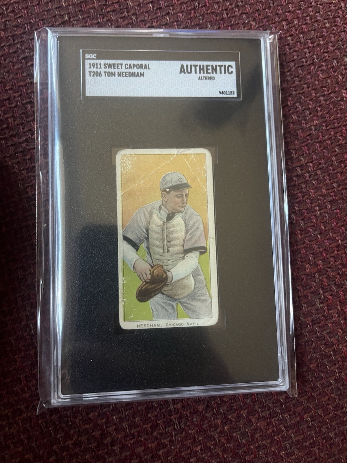 T206 T-206 Chicago Cubs Sweet Caporal 35-460 42 OP Tom Needham SGC AUTHENTIC